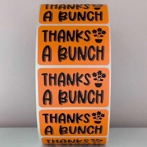 Flower Thanks A Bunch Stickers Small Business Supplies thank you sticker 2" - Picture 8 of 11